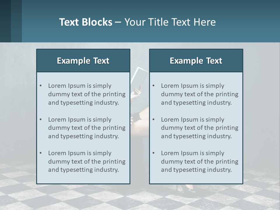A Woman Sitting On A Chair Holding A Tablet PowerPoint Template
