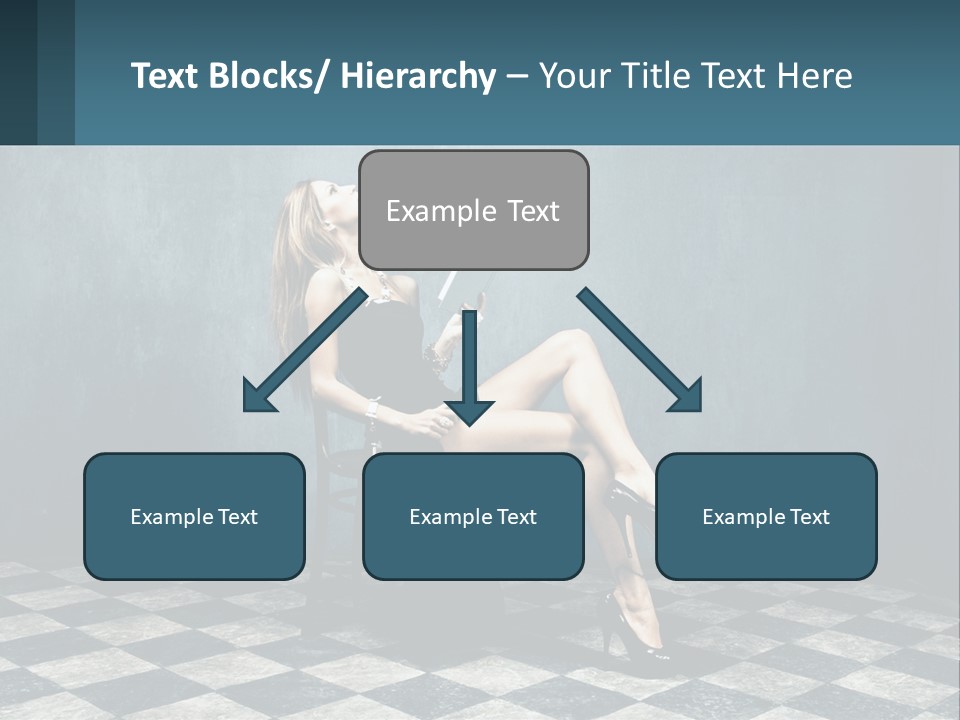 A Woman Sitting On A Chair Holding A Tablet PowerPoint Template