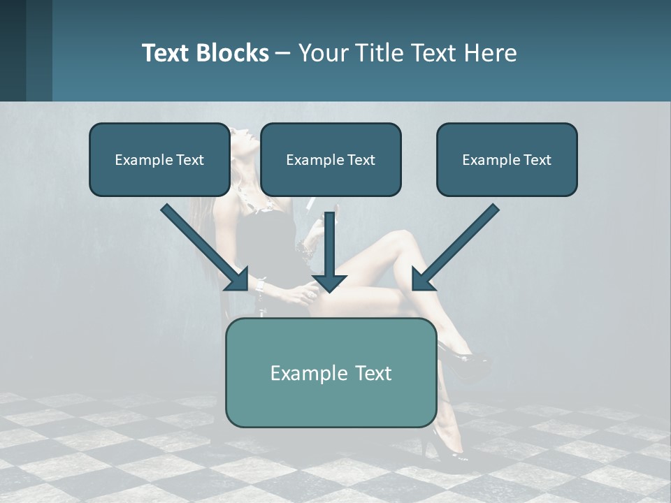 A Woman Sitting On A Chair Holding A Tablet PowerPoint Template