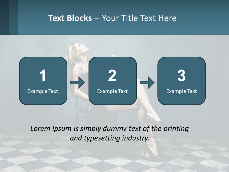 A Woman Sitting On A Chair Holding A Tablet PowerPoint Template