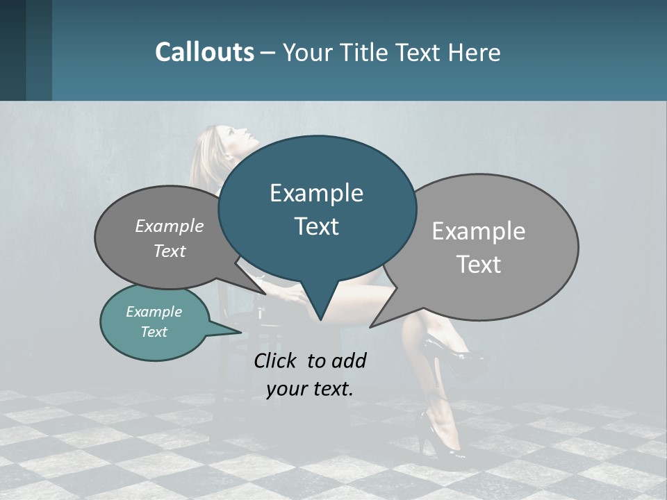 A Woman Sitting On A Chair Holding A Tablet PowerPoint Template