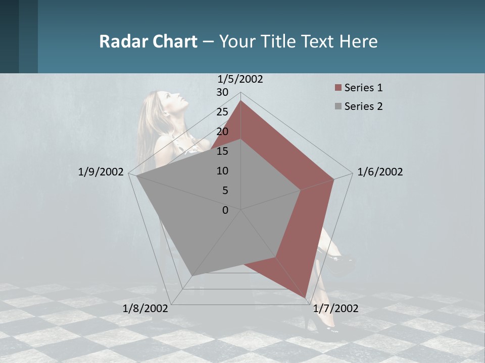 A Woman Sitting On A Chair Holding A Tablet PowerPoint Template