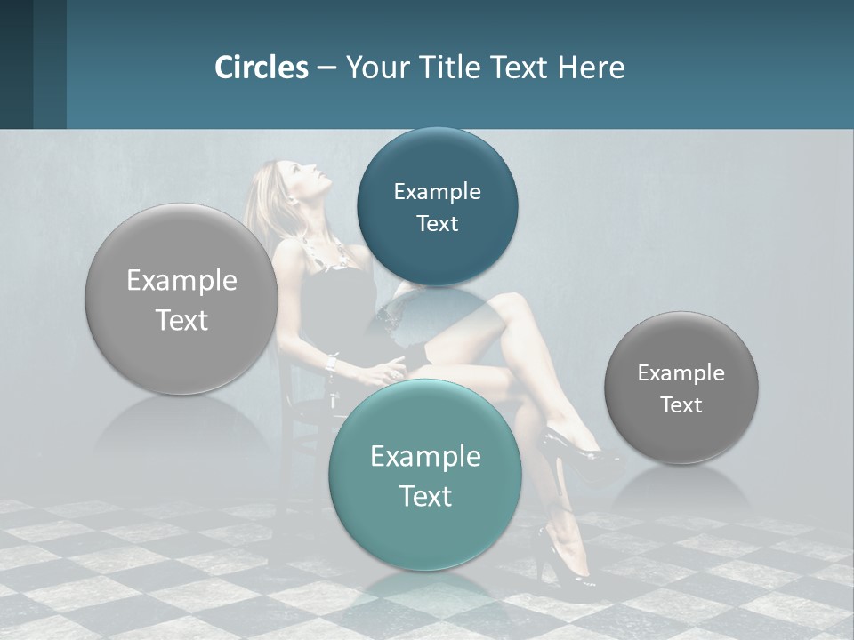 A Woman Sitting On A Chair Holding A Tablet PowerPoint Template