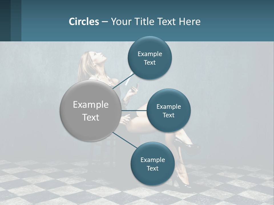 A Woman Sitting On A Chair Holding A Tablet PowerPoint Template