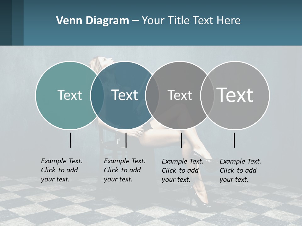 A Woman Sitting On A Chair Holding A Tablet PowerPoint Template