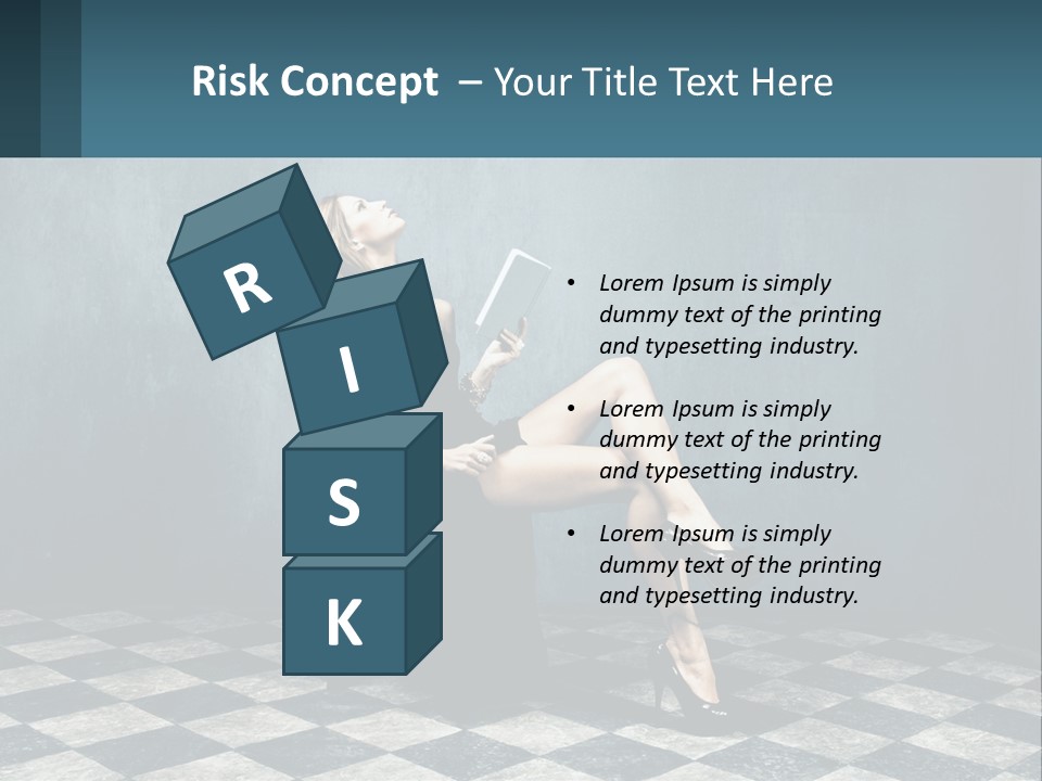 A Woman Sitting On A Chair Holding A Tablet PowerPoint Template