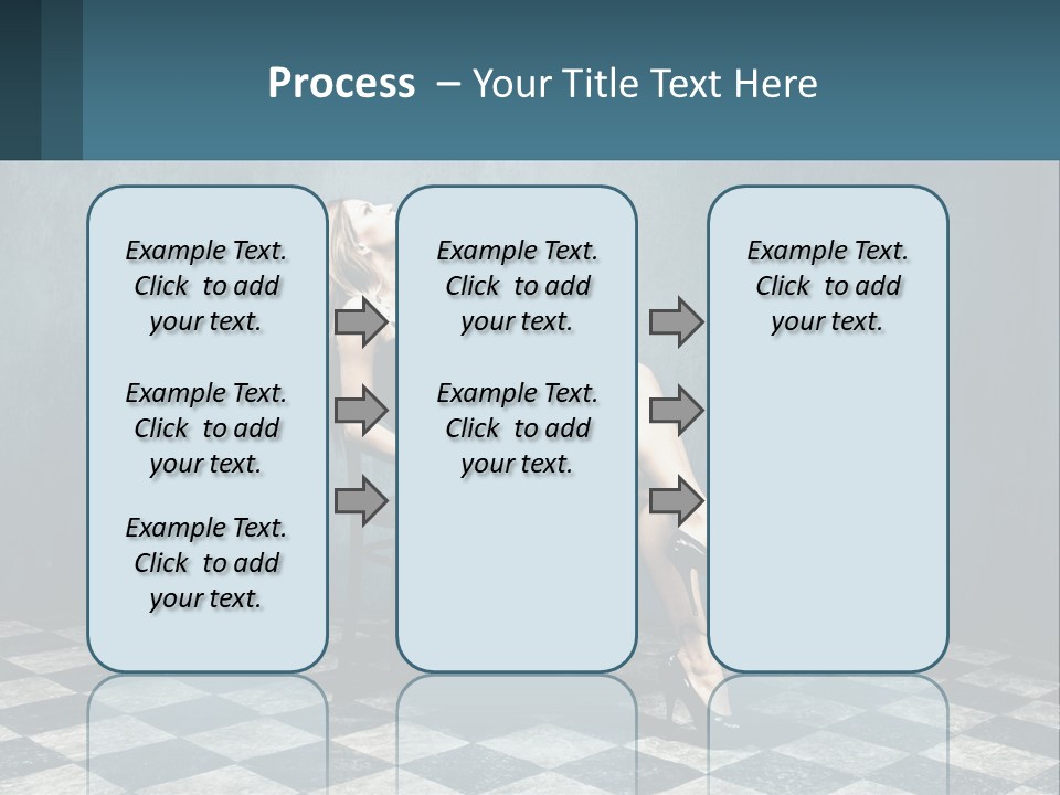 A Woman Sitting On A Chair Holding A Tablet PowerPoint Template