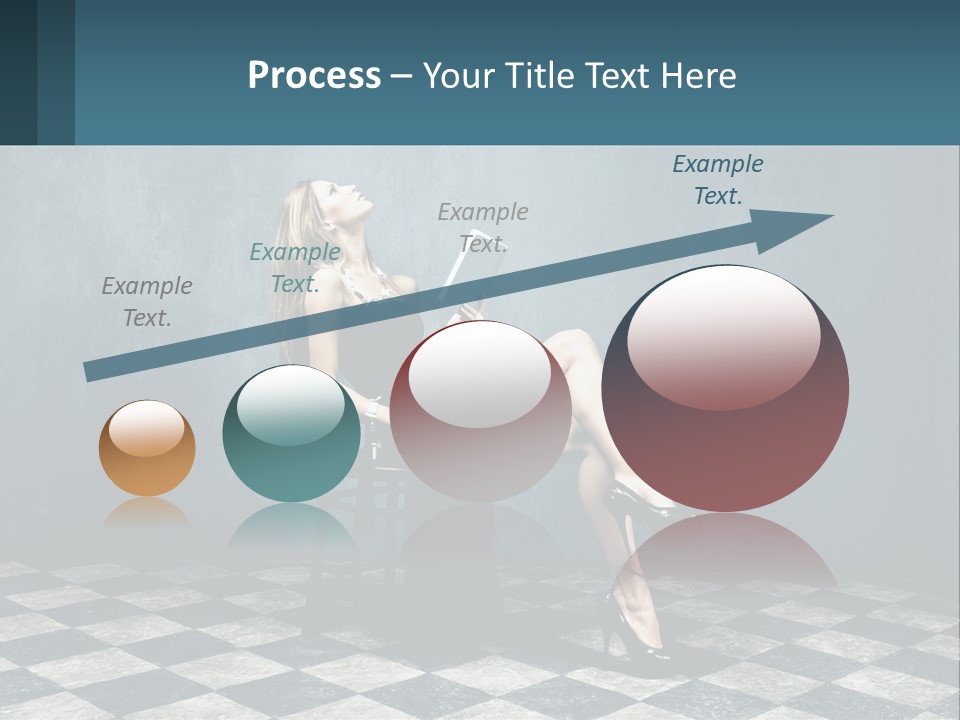 A Woman Sitting On A Chair Holding A Tablet PowerPoint Template