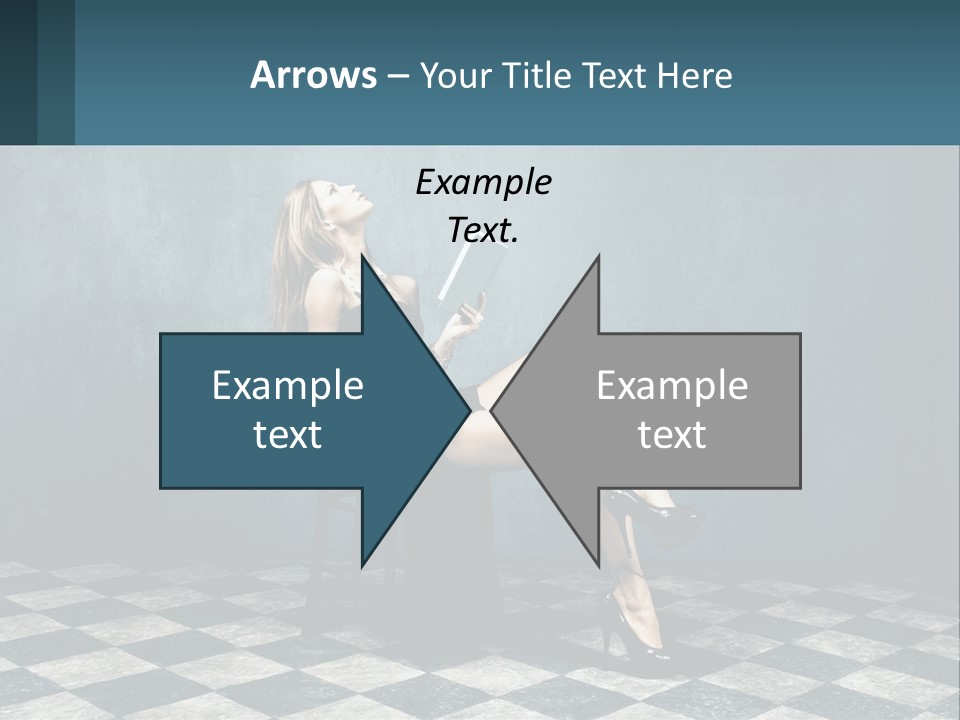 A Woman Sitting On A Chair Holding A Tablet PowerPoint Template