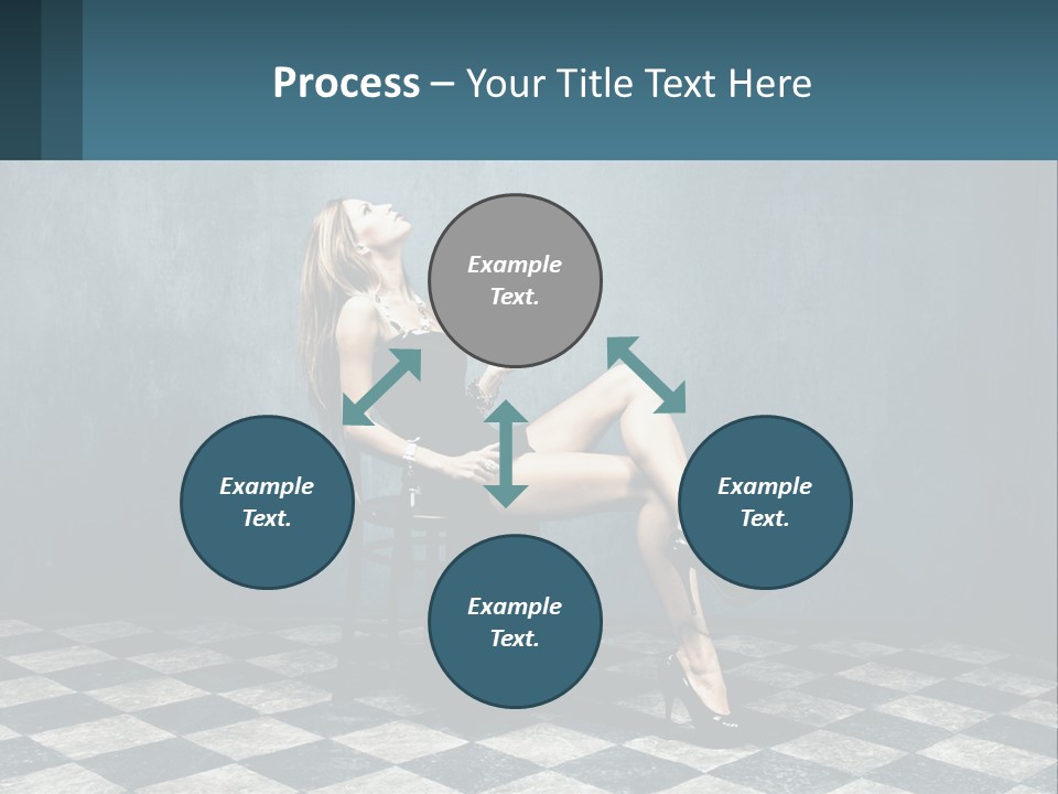 A Woman Sitting On A Chair Holding A Tablet PowerPoint Template