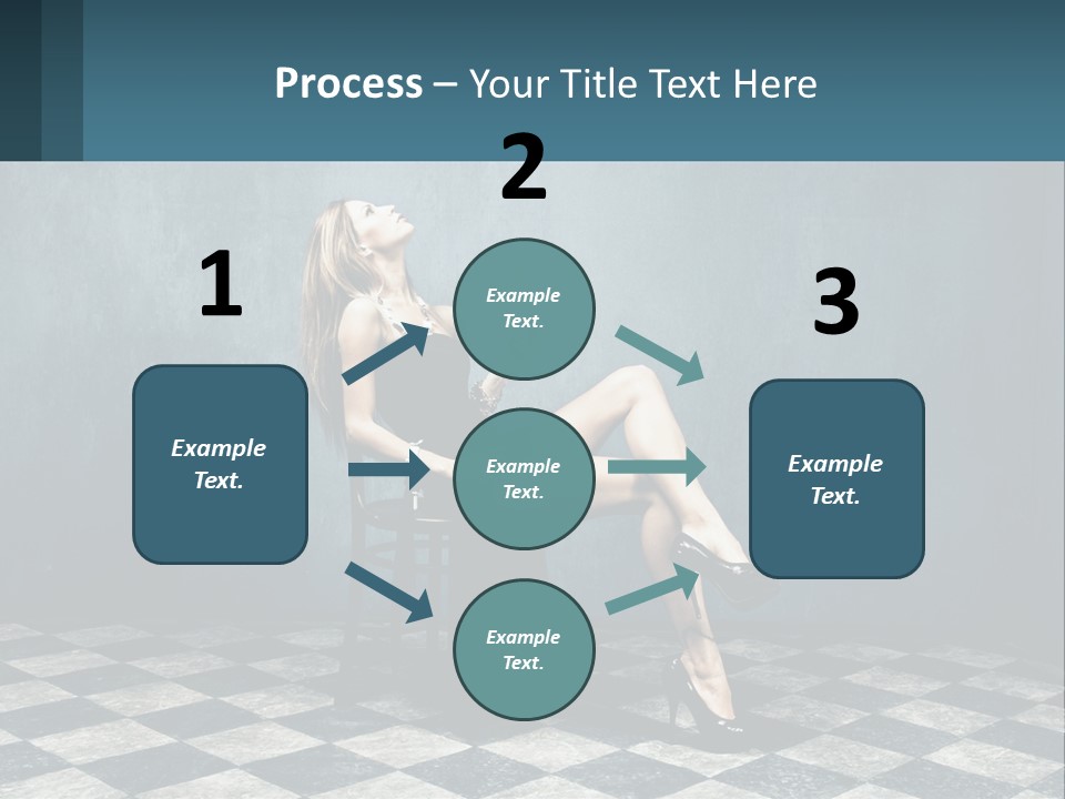 A Woman Sitting On A Chair Holding A Tablet PowerPoint Template