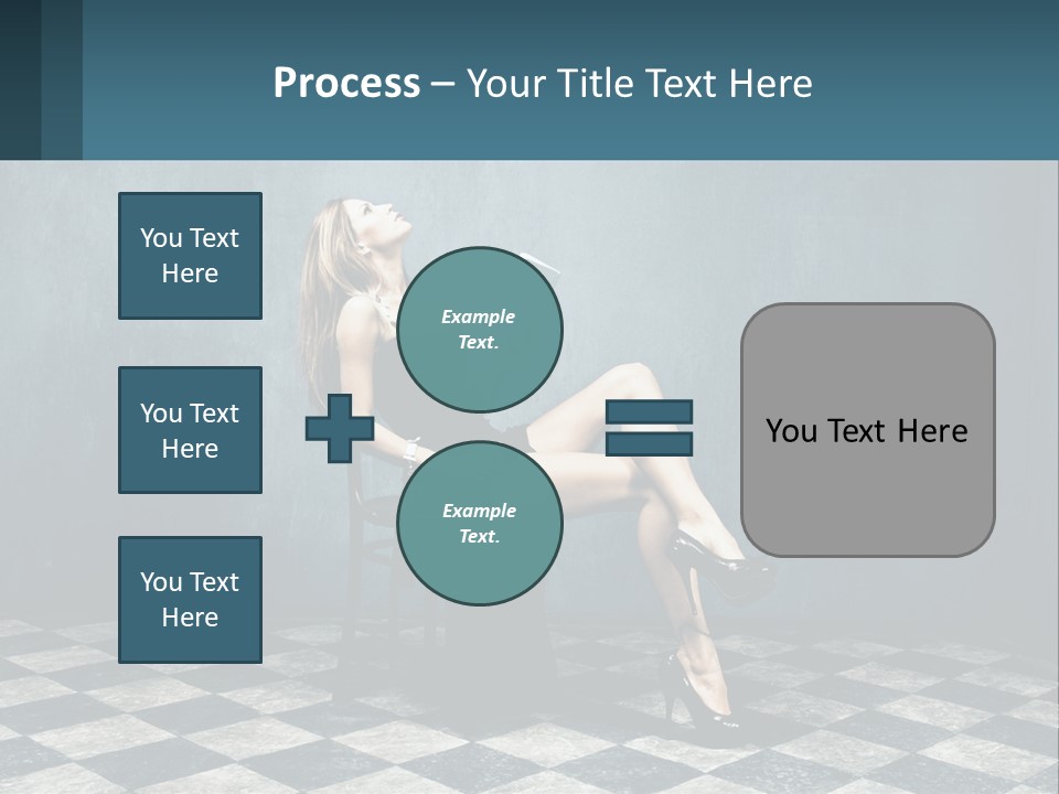 A Woman Sitting On A Chair Holding A Tablet PowerPoint Template