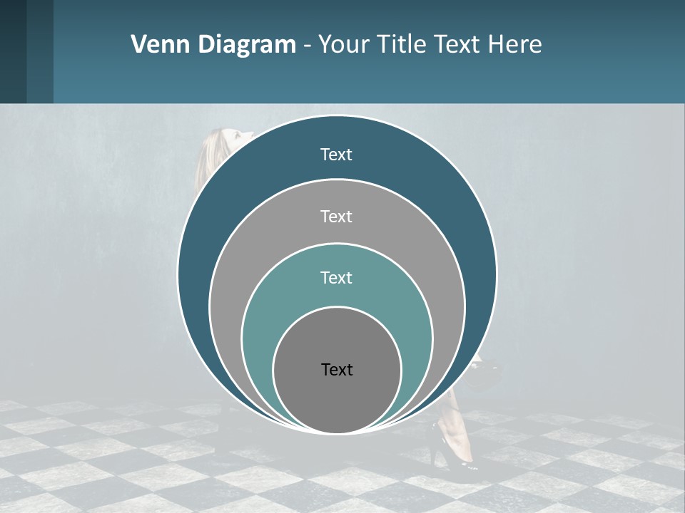 A Woman Sitting On A Chair Holding A Tablet PowerPoint Template