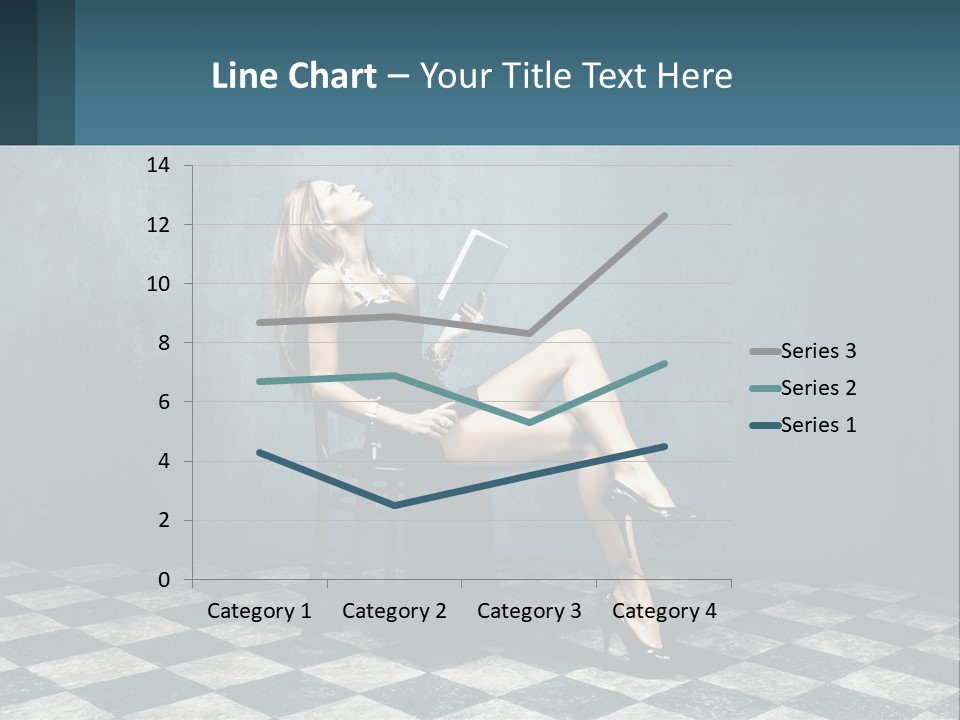 A Woman Sitting On A Chair Holding A Tablet PowerPoint Template