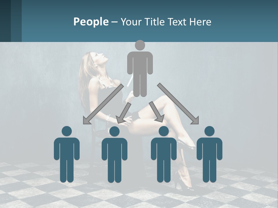 A Woman Sitting On A Chair Holding A Tablet PowerPoint Template