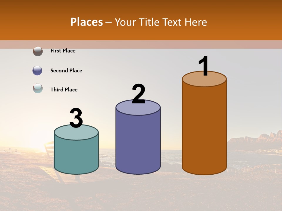 A Bench Sitting On Top Of A Sandy Beach PowerPoint Template