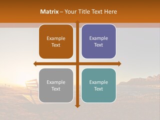 A Bench Sitting On Top Of A Sandy Beach PowerPoint Template