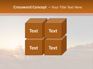 A Bench Sitting On Top Of A Sandy Beach PowerPoint Template