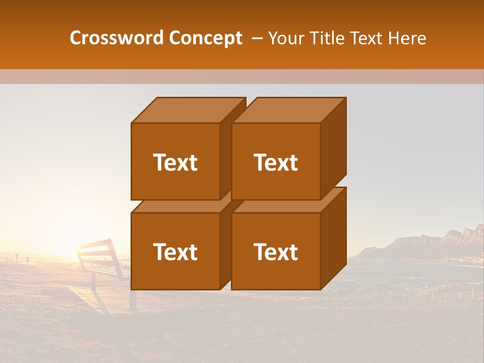 A Bench Sitting On Top Of A Sandy Beach PowerPoint Template