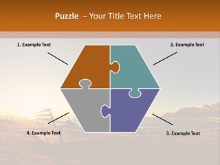 A Bench Sitting On Top Of A Sandy Beach PowerPoint Template