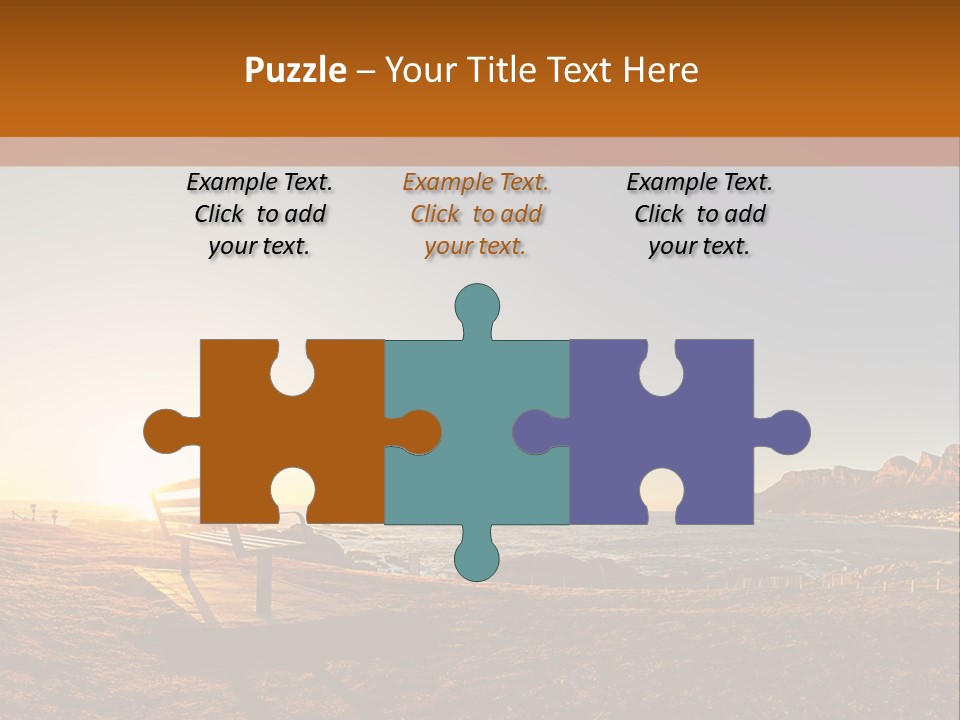 A Bench Sitting On Top Of A Sandy Beach PowerPoint Template