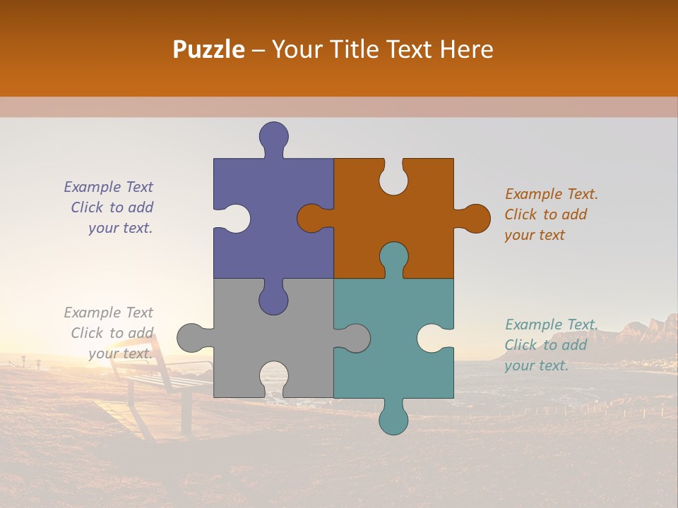 A Bench Sitting On Top Of A Sandy Beach PowerPoint Template