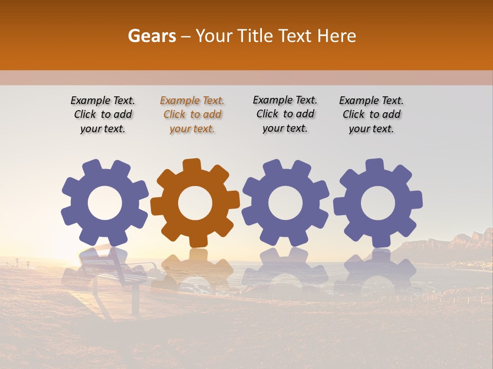 A Bench Sitting On Top Of A Sandy Beach PowerPoint Template