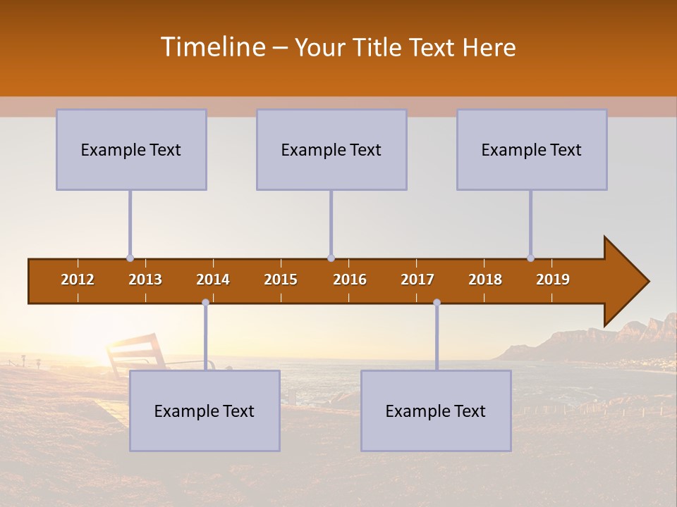 A Bench Sitting On Top Of A Sandy Beach PowerPoint Template
