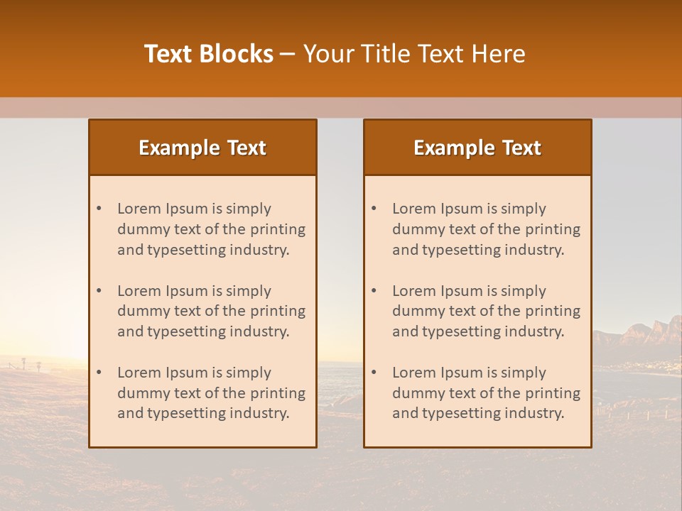 A Bench Sitting On Top Of A Sandy Beach PowerPoint Template