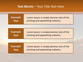 A Bench Sitting On Top Of A Sandy Beach PowerPoint Template
