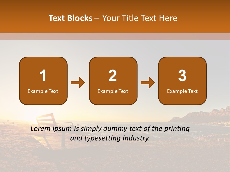 A Bench Sitting On Top Of A Sandy Beach PowerPoint Template