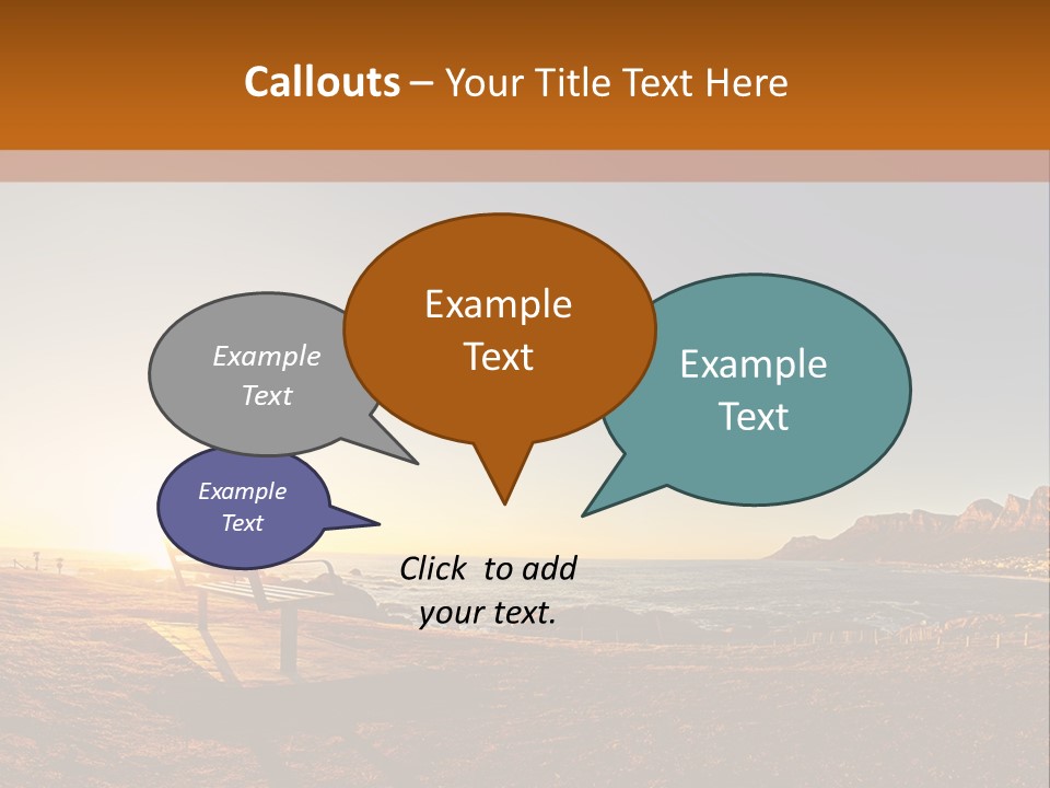 A Bench Sitting On Top Of A Sandy Beach PowerPoint Template