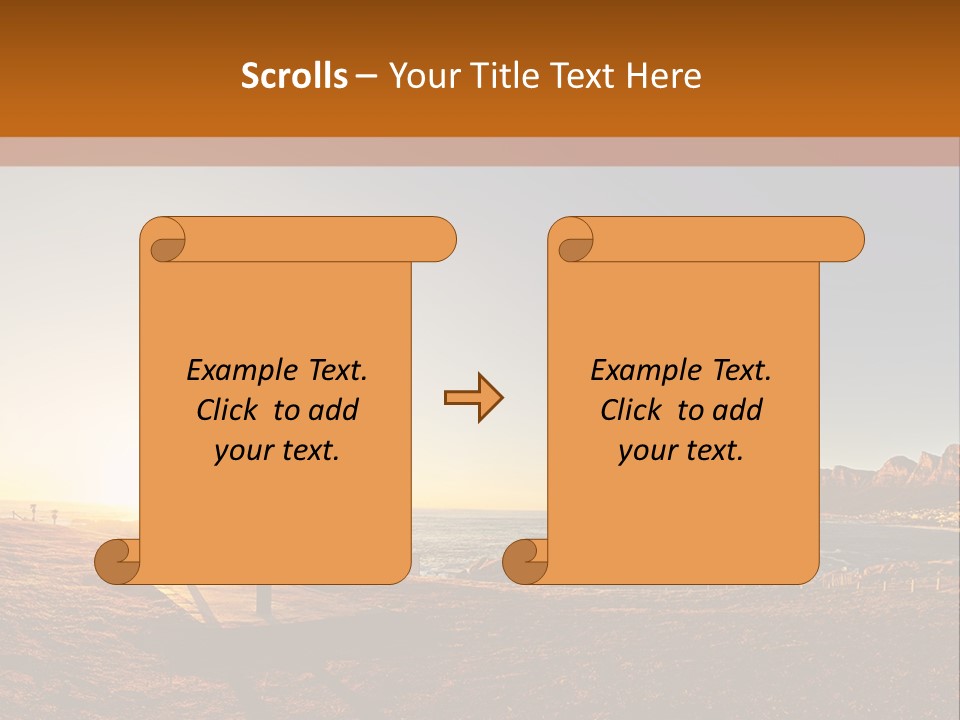 A Bench Sitting On Top Of A Sandy Beach PowerPoint Template