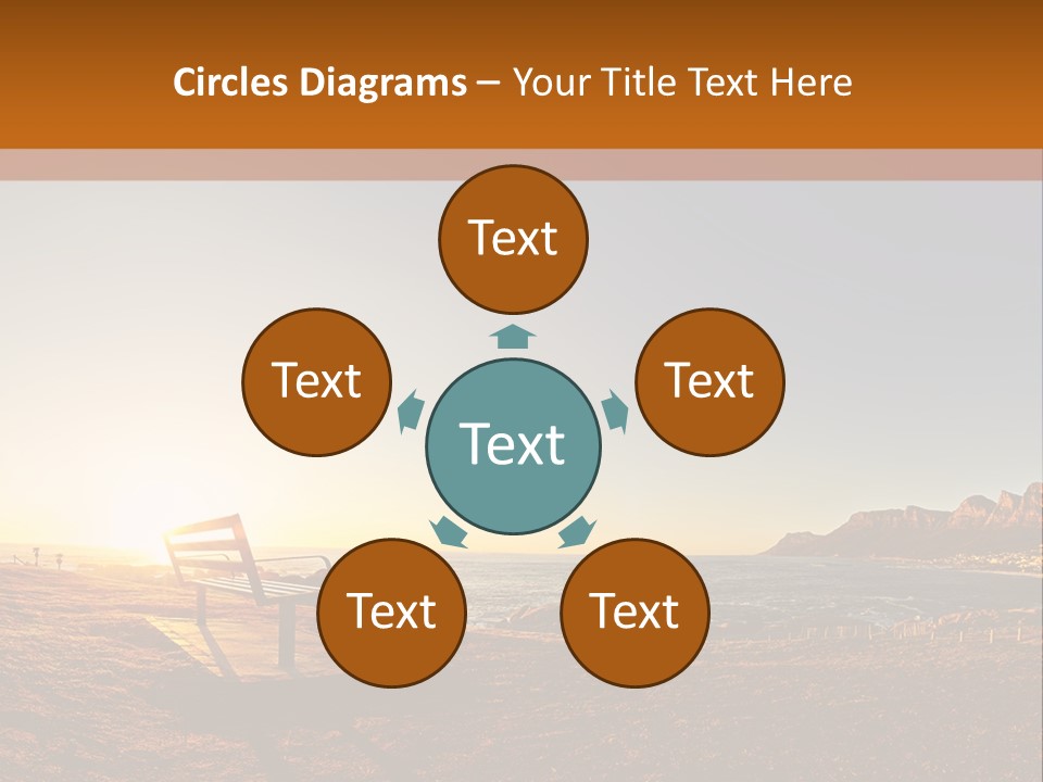 A Bench Sitting On Top Of A Sandy Beach PowerPoint Template