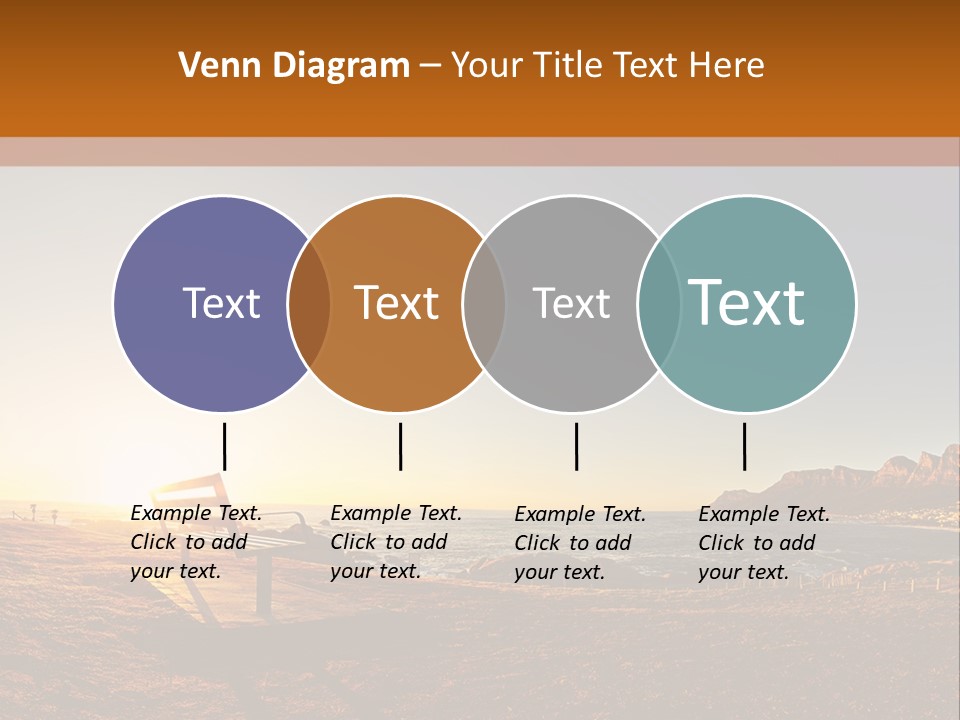 A Bench Sitting On Top Of A Sandy Beach PowerPoint Template