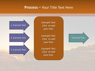 A Bench Sitting On Top Of A Sandy Beach PowerPoint Template