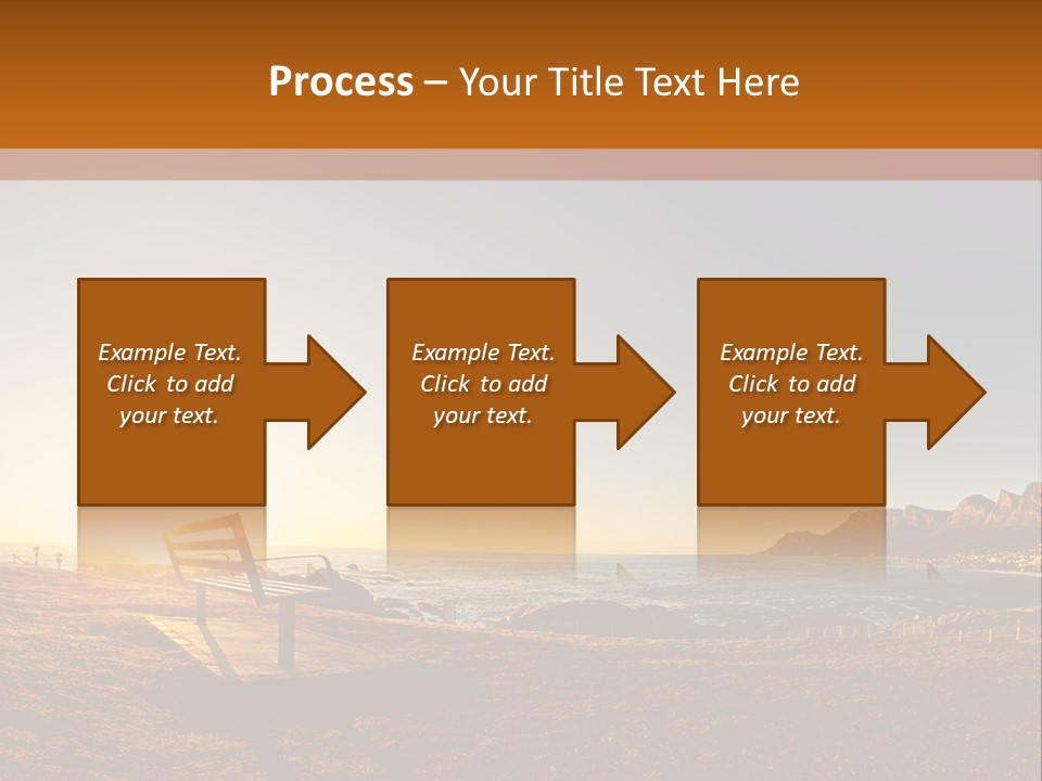 A Bench Sitting On Top Of A Sandy Beach PowerPoint Template