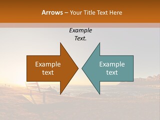 A Bench Sitting On Top Of A Sandy Beach PowerPoint Template