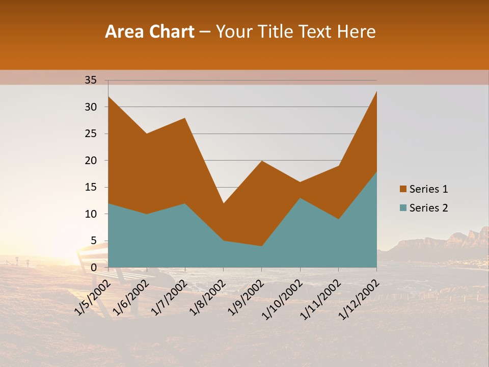 A Bench Sitting On Top Of A Sandy Beach PowerPoint Template
