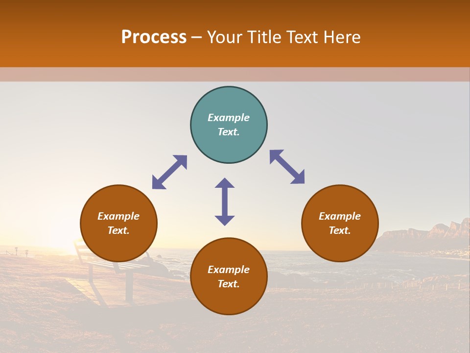A Bench Sitting On Top Of A Sandy Beach PowerPoint Template