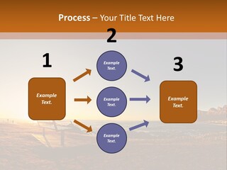 A Bench Sitting On Top Of A Sandy Beach PowerPoint Template