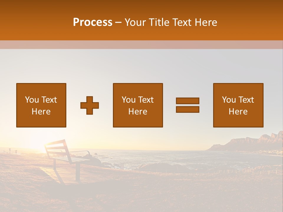 A Bench Sitting On Top Of A Sandy Beach PowerPoint Template