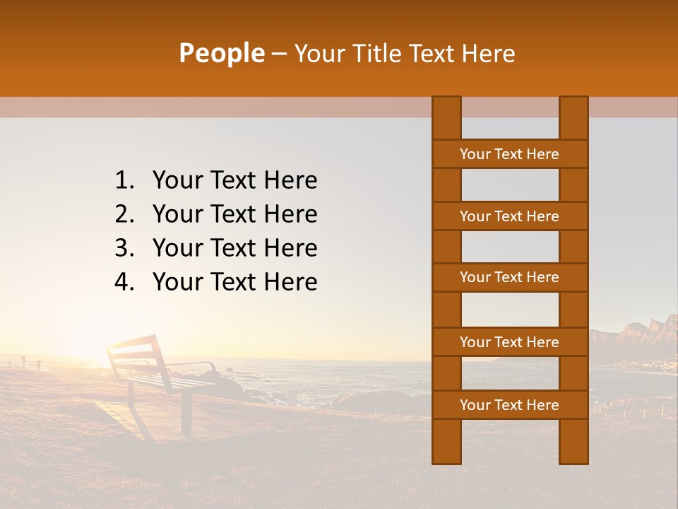 A Bench Sitting On Top Of A Sandy Beach PowerPoint Template