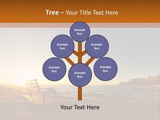 A Bench Sitting On Top Of A Sandy Beach PowerPoint Template