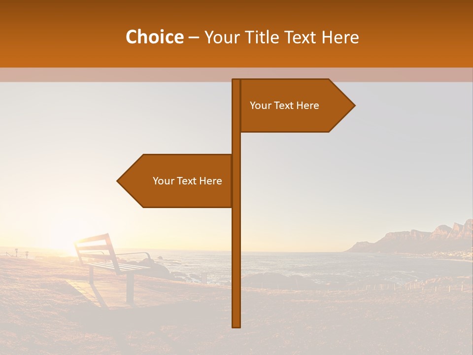 A Bench Sitting On Top Of A Sandy Beach PowerPoint Template