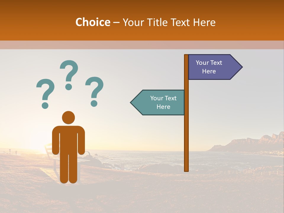 A Bench Sitting On Top Of A Sandy Beach PowerPoint Template