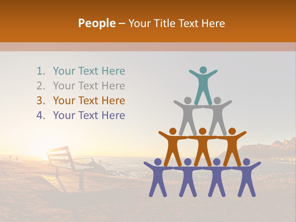 A Bench Sitting On Top Of A Sandy Beach PowerPoint Template