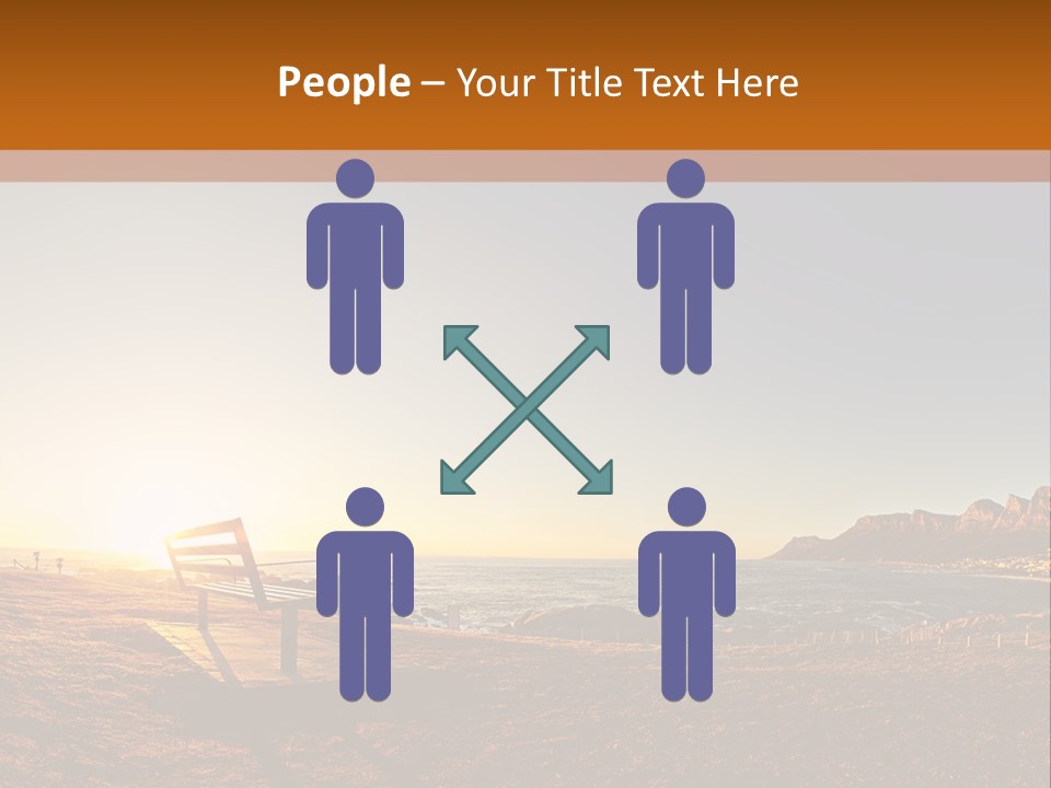 A Bench Sitting On Top Of A Sandy Beach PowerPoint Template