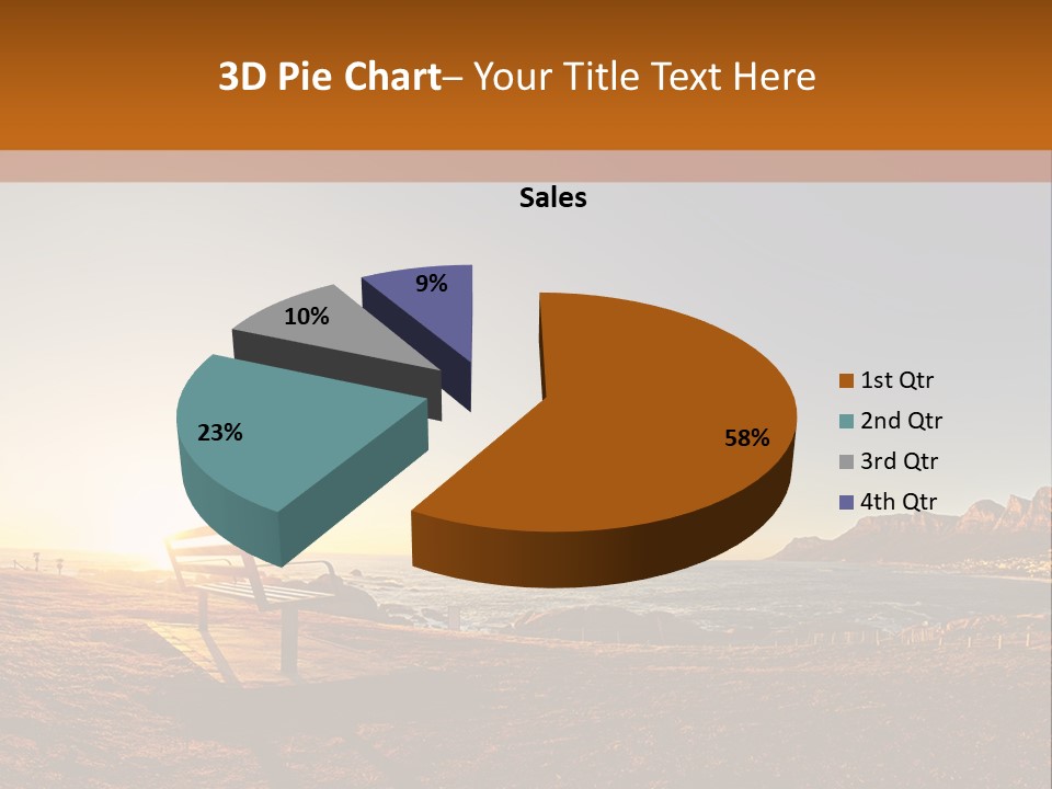 A Bench Sitting On Top Of A Sandy Beach PowerPoint Template