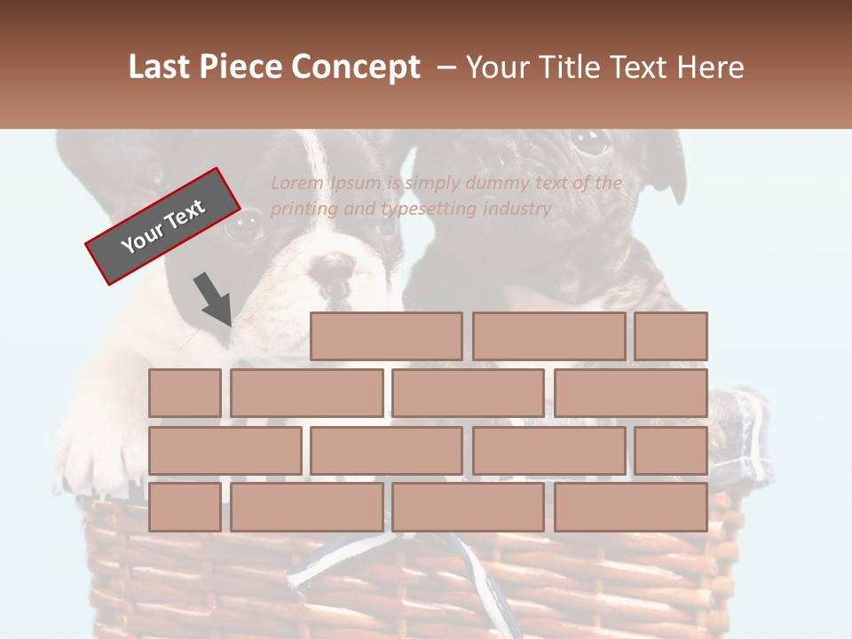 Two Puppies Are Sitting In A Basket PowerPoint Template